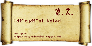 Mátyási Keled névjegykártya